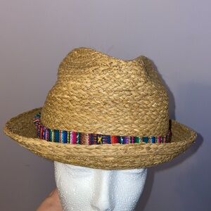Gypsy & Lolo Handcrafted Straw Hat with Colorful Woven Band OS